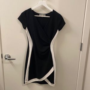 Black and white fitted dress
